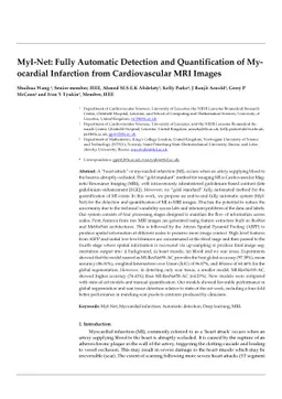MyI-Net: Fully Automatic Detection and Quantification of Myocardial
  Infarction from Cardiovascular MRI Images