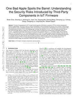 One Bad Apple Spoils the Barrel: Understanding the Security Risks
  Introduced by Third-Party Components in IoT Firmware