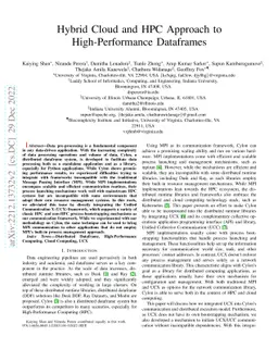Hybrid Cloud and HPC Approach to High-Performance Dataframes