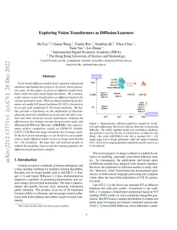 Exploring Vision Transformers as Diffusion Learners