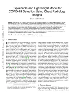 Explainable and Lightweight Model for COVID-19 Detection Using Chest
  Radiology Images