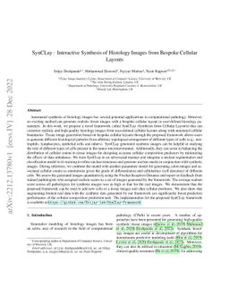 SynCLay: Interactive Synthesis of Histology Images from Bespoke Cellular
  Layouts