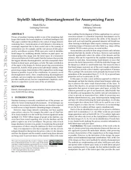 StyleID: Identity Disentanglement for Anonymizing Faces