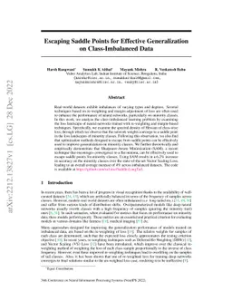 Escaping Saddle Points for Effective Generalization on Class-Imbalanced
  Data