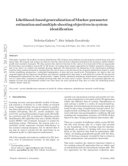 Likelihood-based generalization of Markov parameter estimation and
  multiple shooting objectives in system identification