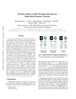 TiG-BEV: Multi-view BEV 3D Object Detection via Target Inner-Geometry
  Learning