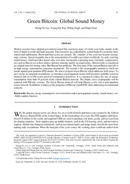 Green Bitcoin: Global Sound Money