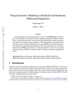 Deep Generative Modeling with Backward Stochastic Differential Equations