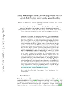 Deep Anti-Regularized Ensembles provide reliable out-of-distribution
  uncertainty quantification