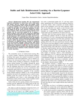 Stable and Safe Reinforcement Learning via a Barrier-Lyapunov
  Actor-Critic Approach