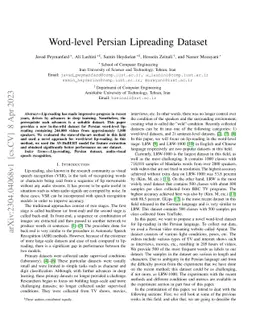 Word-level Persian Lipreading Dataset