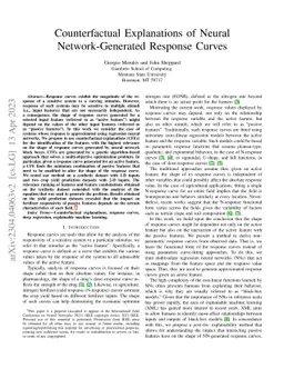Counterfactual Explanations of Neural Network-Generated Response Curves
