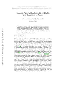 Learning Agile, Vision-based Drone Flight: from Simulation to Reality