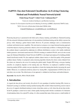 FedPNN: One-shot Federated Classification via Evolving Clustering Method
  and Probabilistic Neural Network hybrid