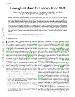 Reweighted Mixup for Subpopulation Shift