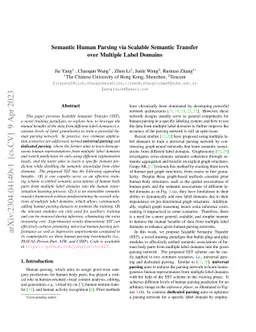 Semantic Human Parsing via Scalable Semantic Transfer over Multiple
  Label Domains