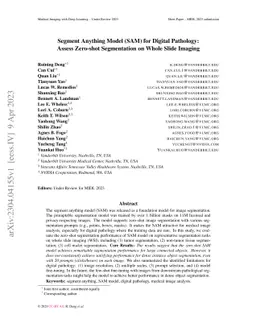 Segment Anything Model (SAM) for Digital Pathology: Assess Zero-shot
  Segmentation on Whole Slide Imaging