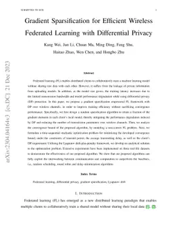 Gradient Sparsification for Efficient Wireless Federated Learning with
  Differential Privacy