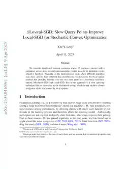 SLowcal-SGD: Slow Query Points Improve Local-SGD for Stochastic Convex Optimization