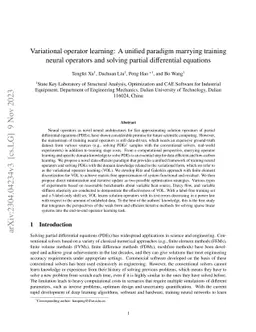 Variational operator learning: A unified paradigm marrying training
  neural operators and solving partial differential equations