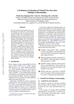A Preliminary Evaluation of ChatGPT for Zero-shot Dialogue Understanding