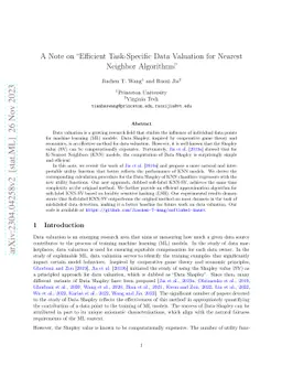 A Note on "Efficient Task-Specific Data Valuation for Nearest Neighbor
  Algorithms"