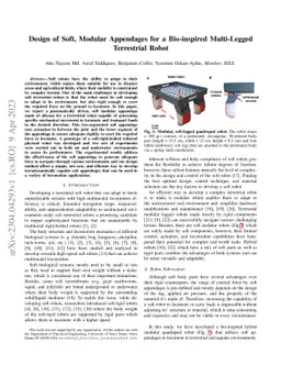 Design of Soft, Modular Appendages for a Bio-inspired Multi-Legged
  Terrestrial Robot