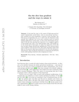 On the dice loss gradient and the ways to mimic it