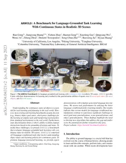 ARNOLD: A Benchmark for Language-Grounded Task Learning With Continuous
  States in Realistic 3D Scenes