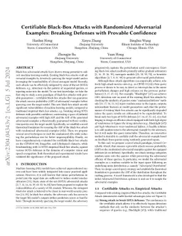 Certifiable Black-Box Attacks with Randomized Adversarial Examples:
  Breaking Defenses with Provable Confidence