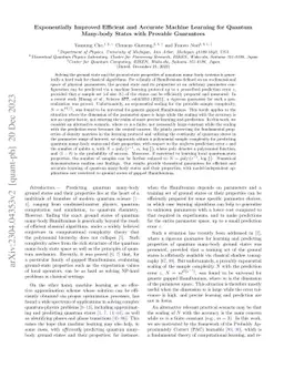 Exponentially Improved Efficient and Accurate Machine Learning for
  Quantum Many-body States with Provable Guarantees