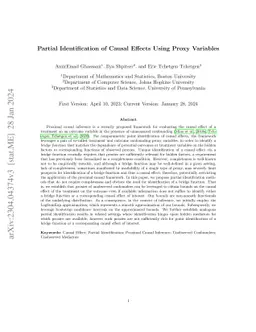 Partial Identification of Causal Effects Using Proxy Variables