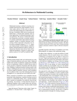 On Robustness in Multimodal Learning