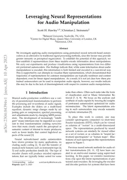 Leveraging Neural Representations for Audio Manipulation