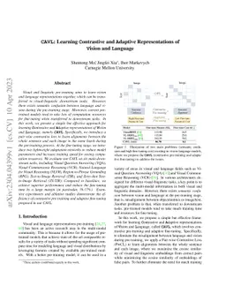 CAVL: Learning Contrastive and Adaptive Representations of Vision and
  Language