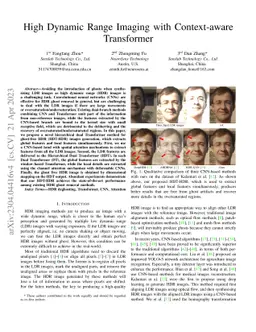 High Dynamic Range Imaging with Context-aware Transformer