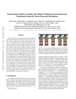 Feature Representation Learning with Adaptive Displacement Generation
  and Transformer Fusion for Micro-Expression Recognition