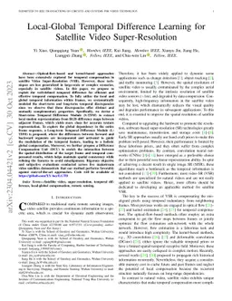 Local-Global Temporal Difference Learning for Satellite Video Super-Resolution