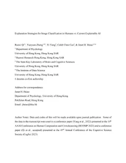 Explanation Strategies for Image Classification in Humans vs. Current
  Explainable AI