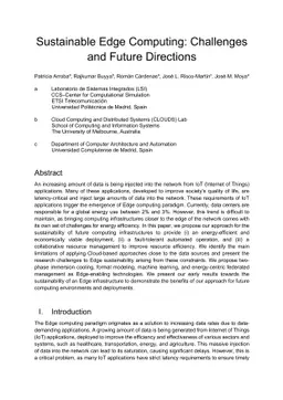 Sustainable Edge Computing: Challenges and Future Directions