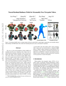 Neural Residual Radiance Fields for Streamably Free-Viewpoint Videos
