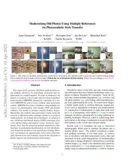 Modernizing Old Photos Using Multiple References via Photorealistic
  Style Transfer