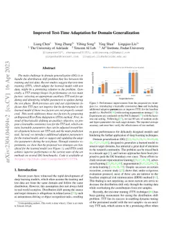 Improved Test-Time Adaptation for Domain Generalization