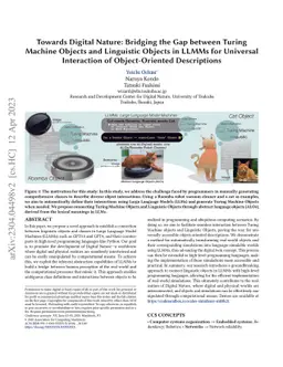 Towards Digital Nature: Bridging the Gap between Turing Machine Objects
  and Linguistic Objects in LLMMs for Universal Interaction of Object-Oriented
  Descriptions