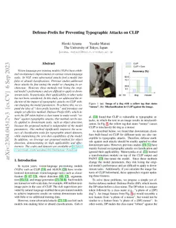 Defense-Prefix for Preventing Typographic Attacks on CLIP