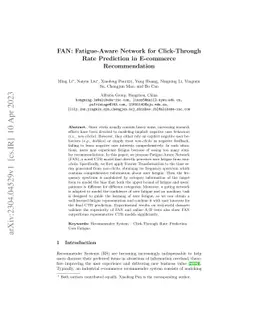 FAN: Fatigue-Aware Network for Click-Through Rate Prediction in
  E-commerce Recommendation
