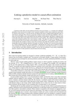 Linking a predictive model to causal effect estimation