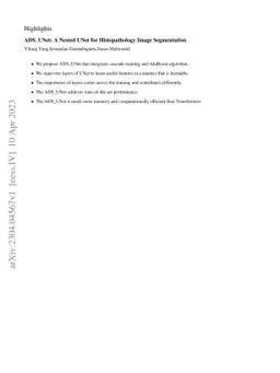 ADS_UNet: A Nested UNet for Histopathology Image Segmentation