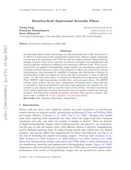 Rotation-Scale Equivariant Steerable Filters