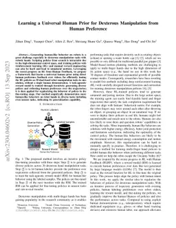 Learning a Universal Human Prior for Dexterous Manipulation from Human
  Preference